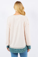 Load image into Gallery viewer, Contrast Stitching Notched Dropped Shoulder Blouse