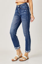 Load image into Gallery viewer, Risen High-Rise Frayed Cuffed Straight Jeans