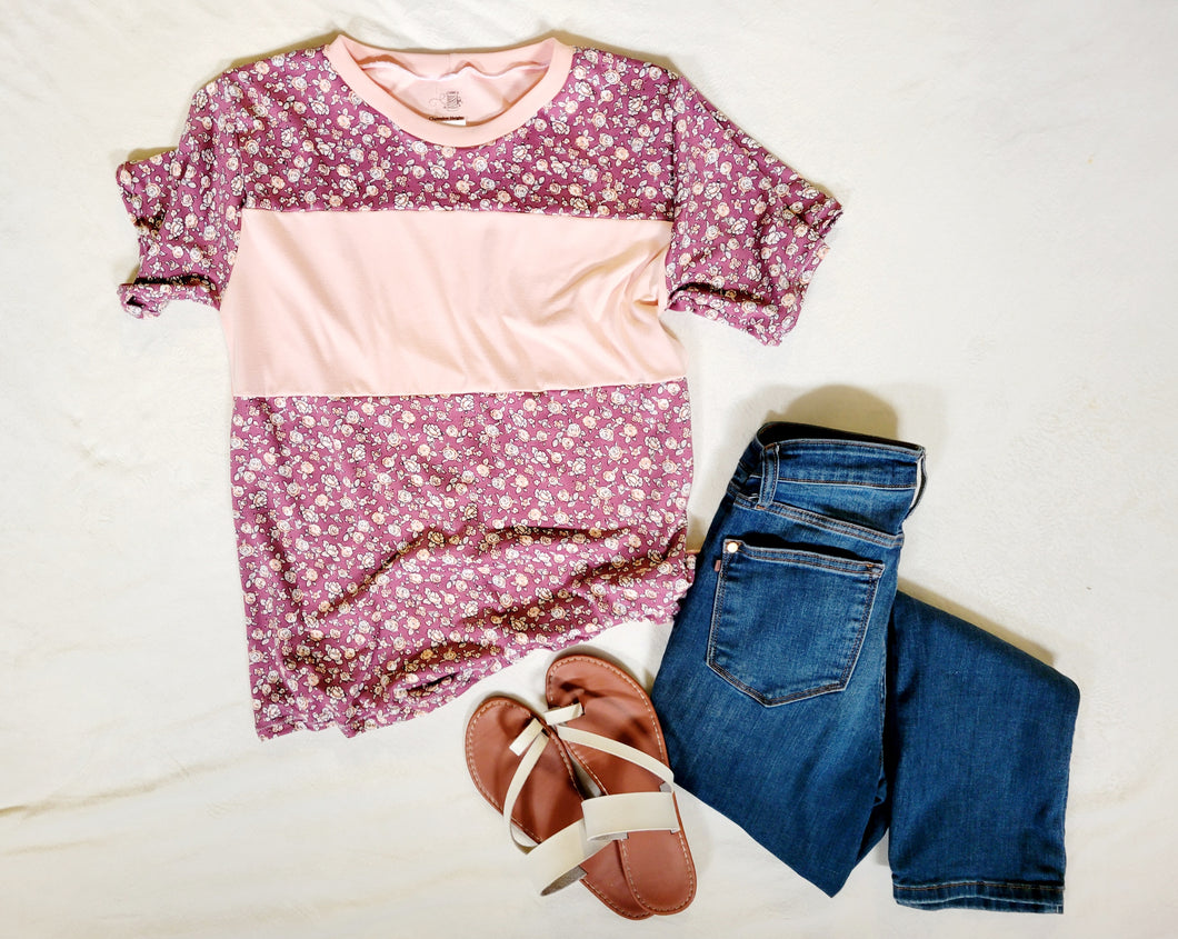 Cozy Cute Colorblock Tee