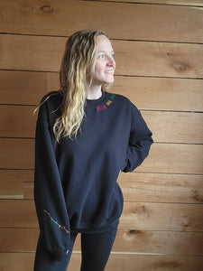 Merry and Bright Hand Embroidered Crewneck Sweatshirt