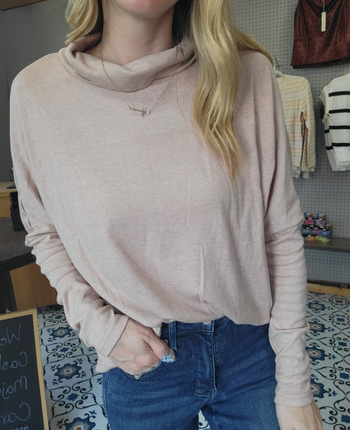 Khaki High-Neck Sweater