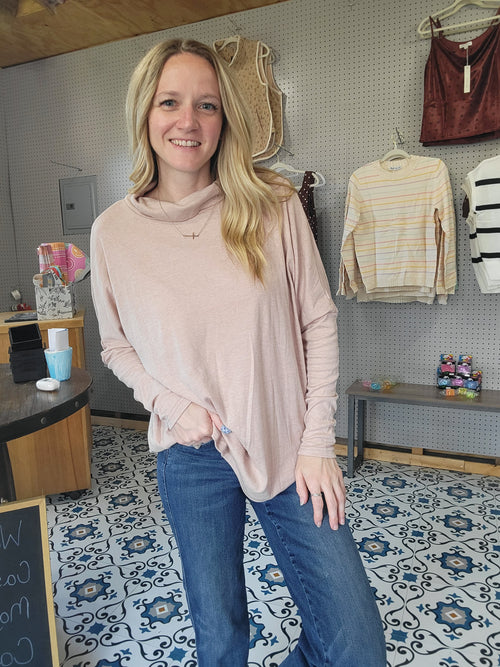 Khaki High-Neck Sweater