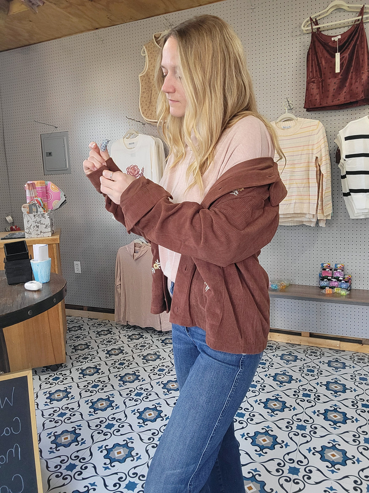 Khaki High-Neck Sweater