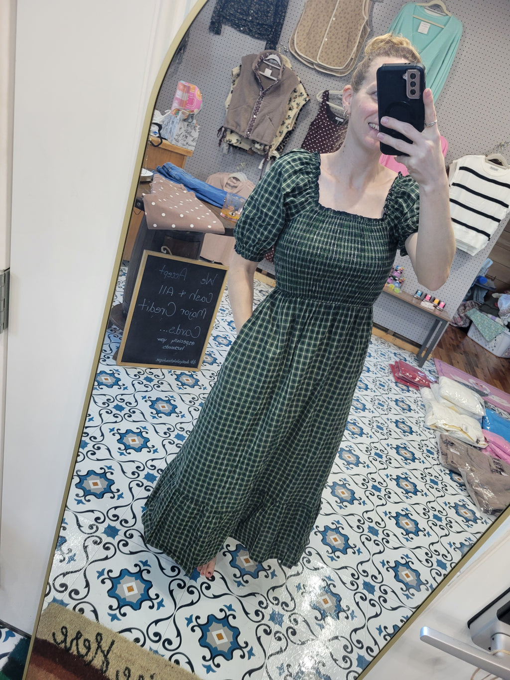 Green Plaid Dress