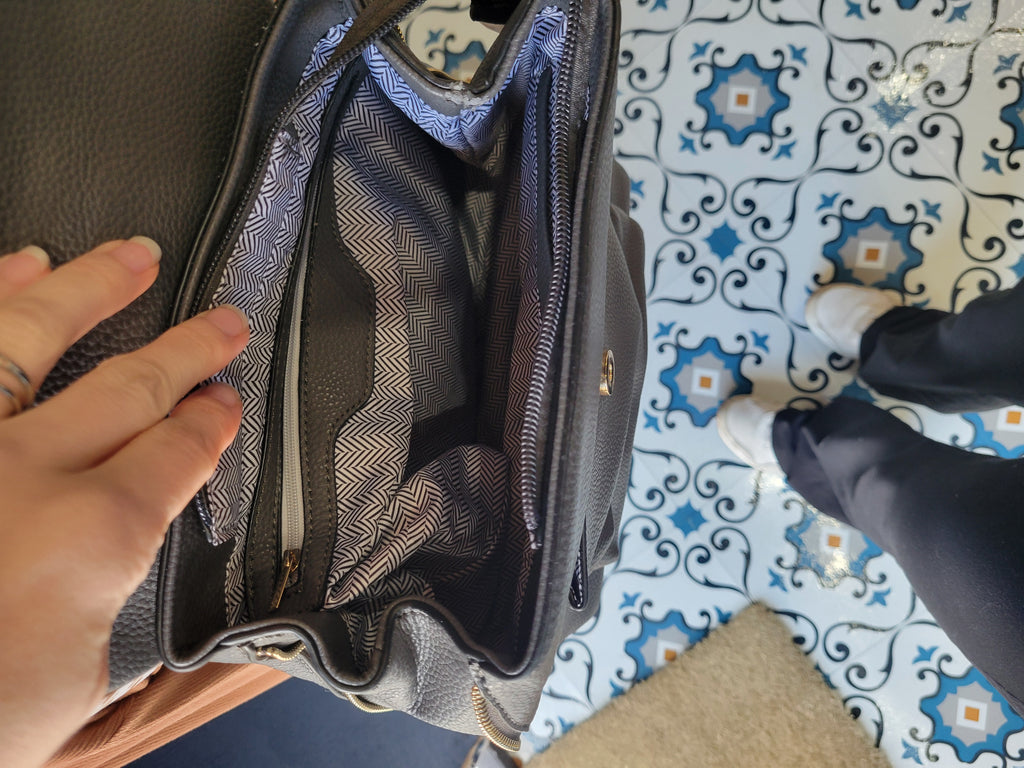 Faux Leather Gray Backpack