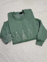 Load image into Gallery viewer, Hand Embroidered Christmas Tree Crewneck Sweatshirt