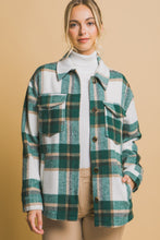 Load image into Gallery viewer, Love Tree Plaid Button Up Shacket