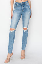 Load image into Gallery viewer, Risen High Rise Knee Distressed Skinny Jeans