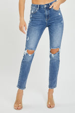 Load image into Gallery viewer, Risen High Rise Knee Distressed Skinny Jeans