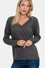 Load image into Gallery viewer, Zenana Ribbed V-Neck Drop Shoulder Top