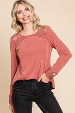 Load image into Gallery viewer, Super Lady Full Size Lace Detail Round Neck T-Shirt