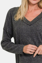 Load image into Gallery viewer, Zenana Ribbed V-Neck Drop Shoulder Top